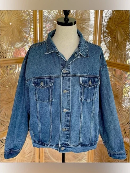 Vintage Marlboro Blue Denim Jean Trucker Jacket Grunge Rugged Workwear Men’s XXL - Picture 6 of 8